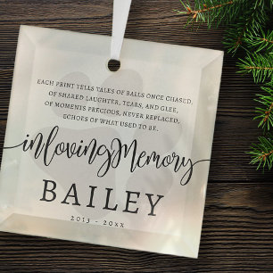 Modern Elegant Simple Chic Paw Pet Memorial Glass Tree Decoration