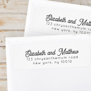 Modern Elegant Simple Chic Wedding Return Address