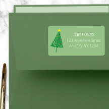Modern Elegant Simple Christmas Return Address 
