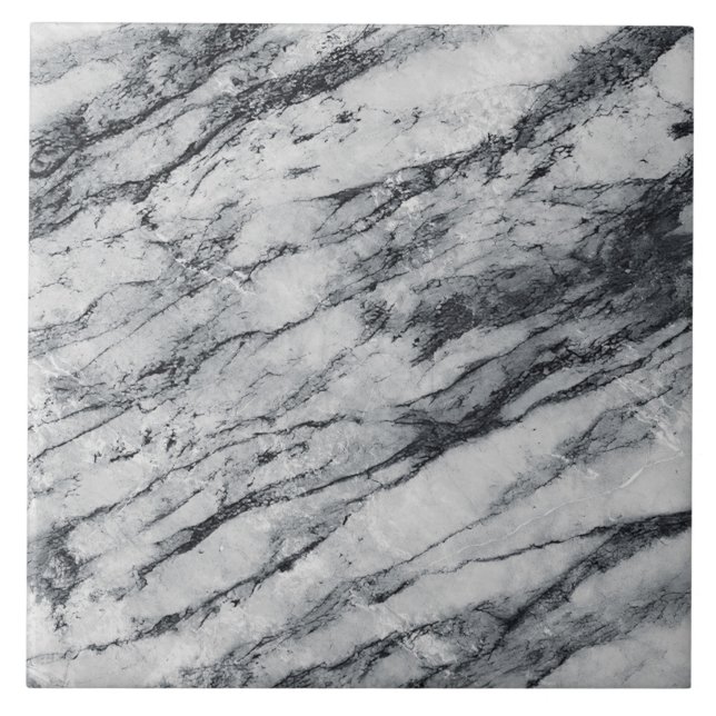    Modern & Elegant Simple Classy Marble Chic Grey Tile (Front)