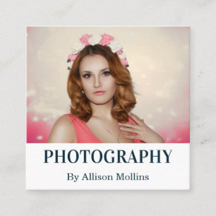 Modern Elegant Simple & Clean Photography Square Business Card