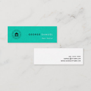 Modern Elegant Simple Custom Business Logo & Name Mini Business Card