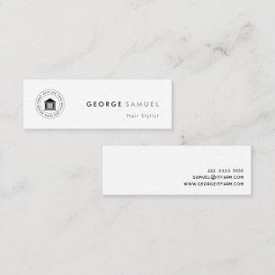 Modern Elegant Simple Custom Business Logo & Name Mini Business Card