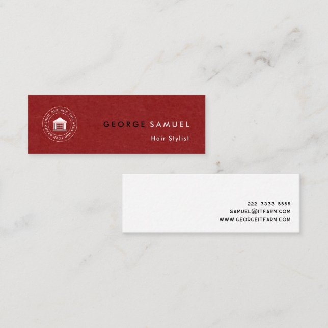 Modern Elegant Simple Custom Business Logo & Name Mini Business Card (Front/Back)