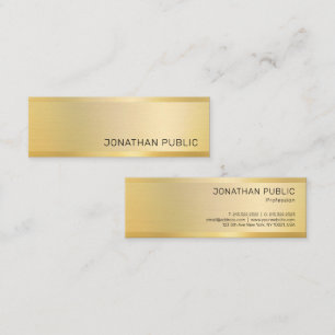 Modern Elegant Simple Design Gold Look Template Mini Business Card