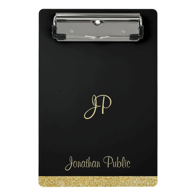 Modern Elegant Simple Design Monogram Personalised Mini Clipboard (Front)