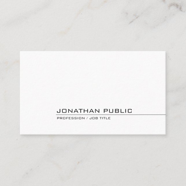 Modern Elegant Simple Design Professional Plain Business Card (Front)