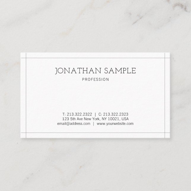 Modern Elegant Simple Design Professional Plain Business Card (Front)