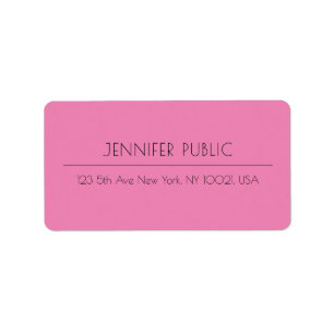 Modern Elegant Simple Design Template Pink Address Label