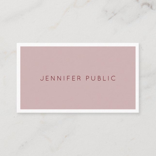 Modern Elegant Simple Design Trend Colours Templat Business Card (Front)
