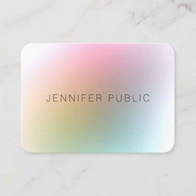 Modern Elegant Simple Design Trendy Colourful Business Card (Front)