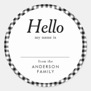 Modern Elegant Simple Family Reunion Name Classic Round Sticker