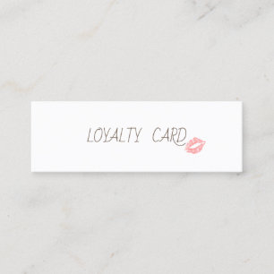 Modern Elegant Simple Glitter Lips, White Loyalty Card