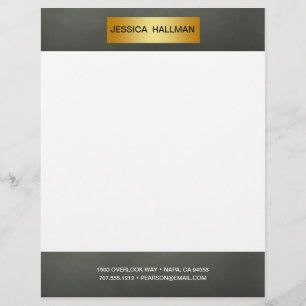 Modern Elegant Simple Gold Bar Custom Letterhead