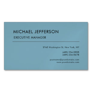 Modern Elegant Simple Light Blue Magnetic Business Card