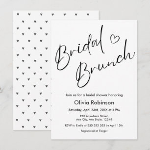 Modern Elegant Simple Minimalist Bridal Shower  Invitation