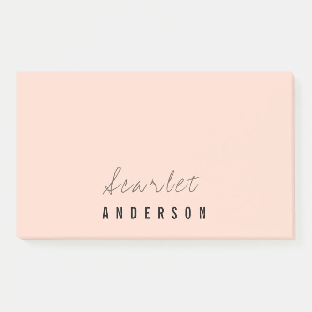 Modern elegant  simple minimalist  pastel post-it notes (Front)