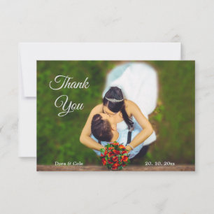 Modern Elegant Simple Minimalist Photo Love Heart  Thank You Card