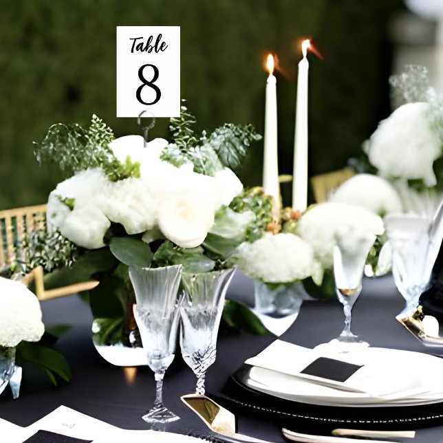 Modern Elegant Simple Minimalist  White Wedding Table Number (Creator Uploaded)