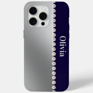Modern elegant  simple minimalistic  diamond iPhone 15 pro max case