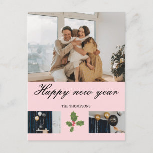 Modern elegant simple new years holiday postcard