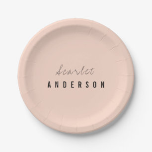Modern elegant simple pastel  paper plate