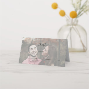 Modern Elegant Simple Photo Wedding Folded Place Card