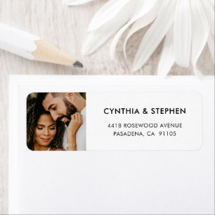 Modern Elegant Simple Photo Wedding Return Address