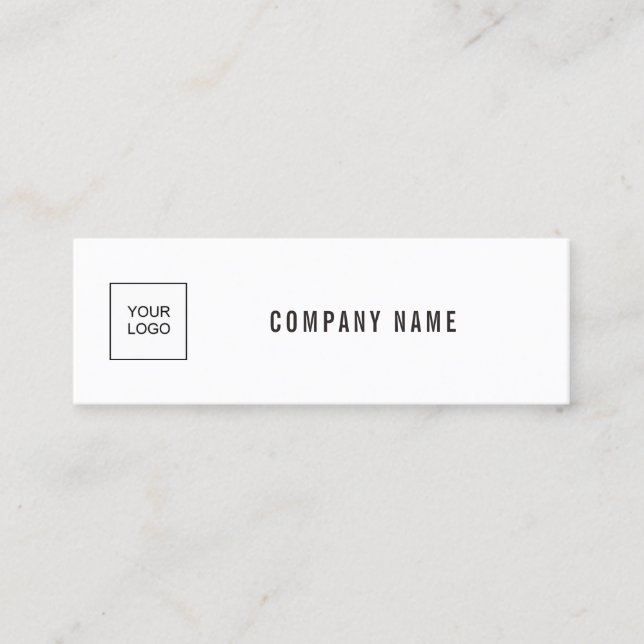 Modern Elegant Simple Plain Add Your Logo Company Mini Business Card (Front)