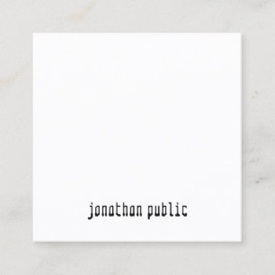 Modern Elegant Simple Professional Plain Cool Square Business Card