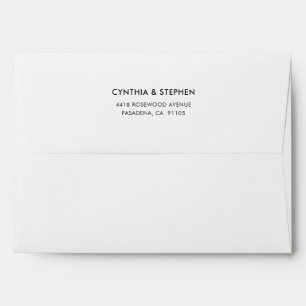 Modern Elegant Simple Return Address Wedding Envelope