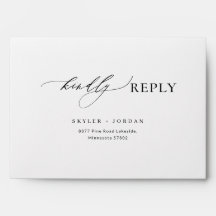 Modern Elegant Simple Return Address Wedding RSVP