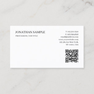 Modern Elegant Simple Template Custom Text QR Code Business Card