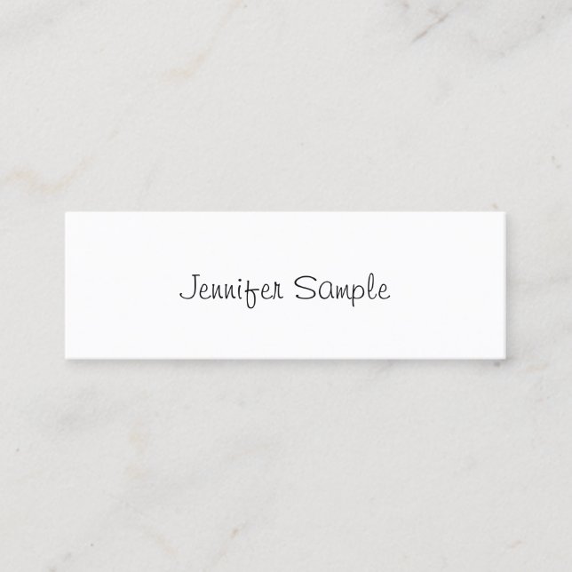 Modern Elegant Simple Template Freehand Script Mini Business Card (Front)