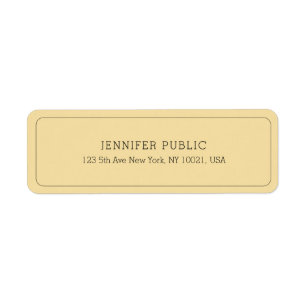 Modern Elegant Simple Template Gold Return Address