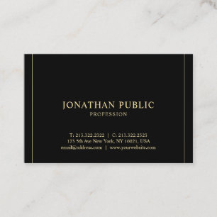 Modern Elegant Simple Template Gold Text Luxurious Business Card