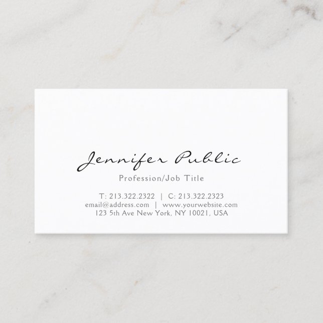 Modern Elegant Simple Template Personalised Business Card (Front)