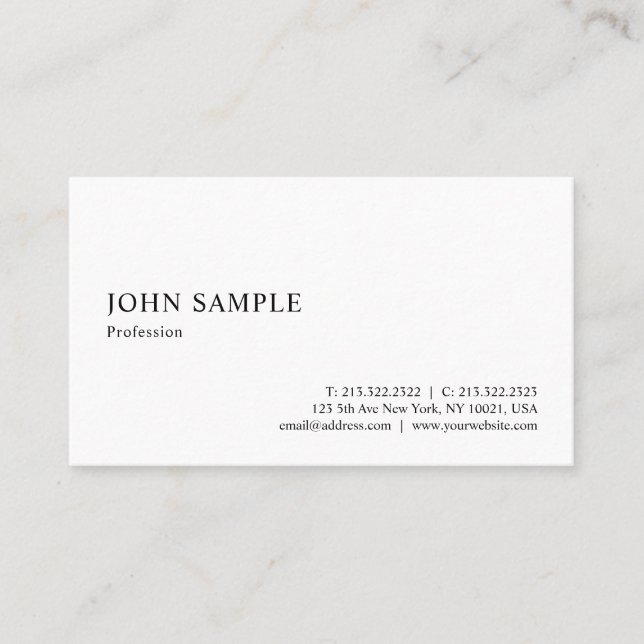 Modern Elegant Simple Template Professional Business Card (Front)