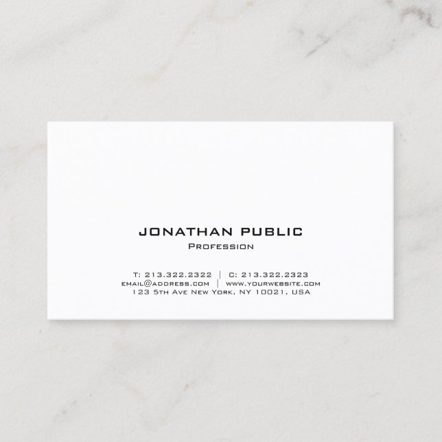 Modern Elegant Simple Template Professional Business Card (Front)