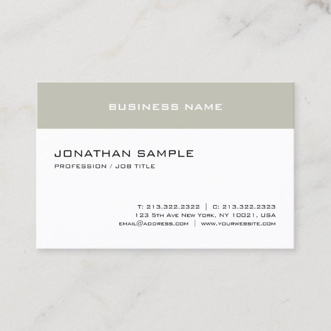Modern Elegant Simple Template Sophisticated Cool Business Card (Front)