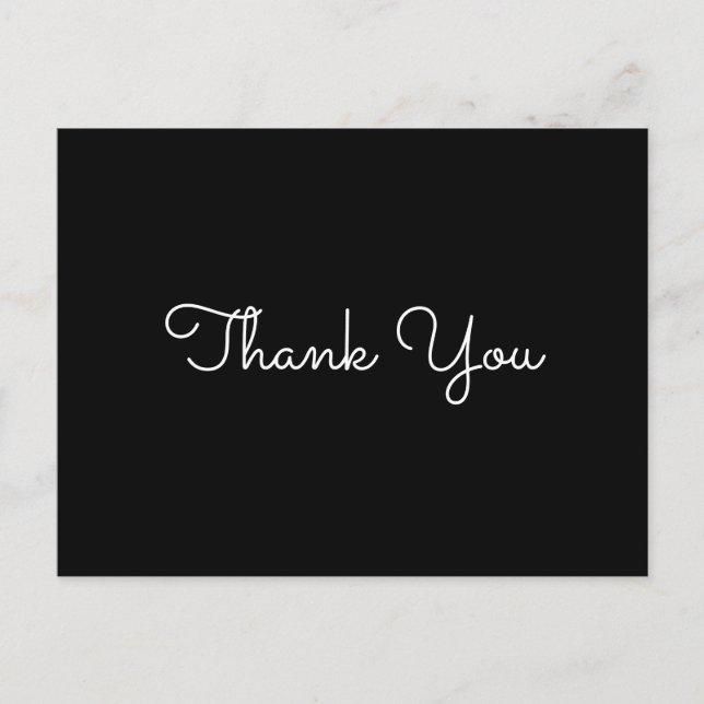 Modern Elegant Simple Thank You Postcard (Front)