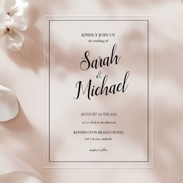 Modern Elegant Simple Wedding Acrylic Invitations (Modern Elegant Simple Wedding Acrylic Invitations)