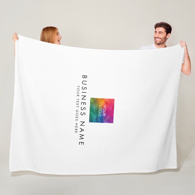 Modern Elegant Simple Your Logo Here Stylish Fleece Blanket (In Situ)