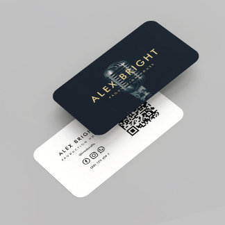 Modern Elegant Singer Production QR Code Business Card