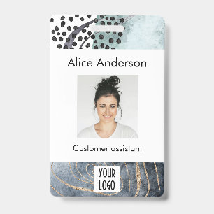 Modern elegant small business feminine ID Badge