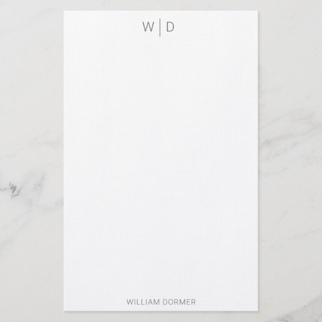 Modern Elegant Smokey Grey Personal Stationery  (Front)