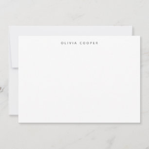 Modern Elegant Smokey Grey Personal Stationery  Card