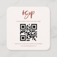Modern elegant snow pink QR code RSVP response