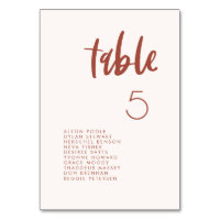 Modern elegant snow pink seating chart cards