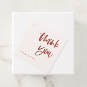 Modern elegant snow pink wedding favour tags
